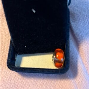 Pandora Vibrant Orange Charm with heart accents AUTHENTIC 925 ALE